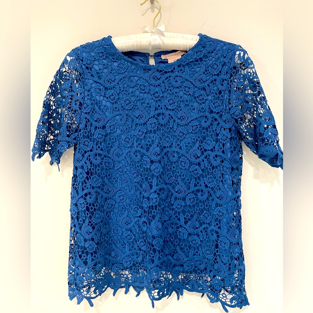 Philosophy Blue Lace Top Sz M